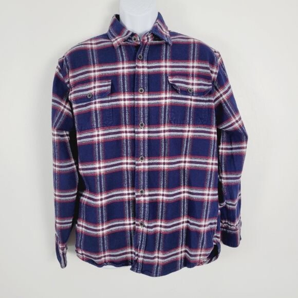 Jachs Blue Red White Heavyweight Flannel Shacket Size Large - Picture 11 of 11
